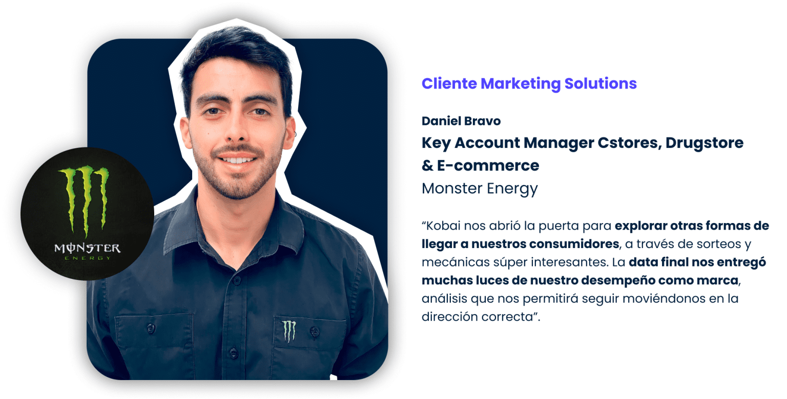 Testimonio Monster Energy — Cliente Marketing Solutions